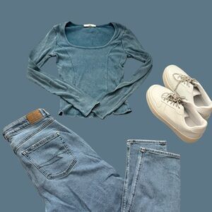 Pink Rose Teal washed top